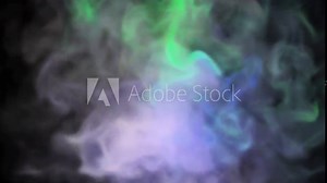 Smoke With Lights. This stock motion graphics video shows colorful illuminated smoke spreading on a transparent background. Stock Video