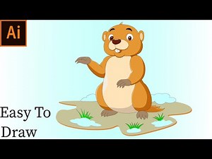 How To Draw Beaver In Illustrator. Vector Cartoon Style Beaver Illustration step by step Tutorial.
