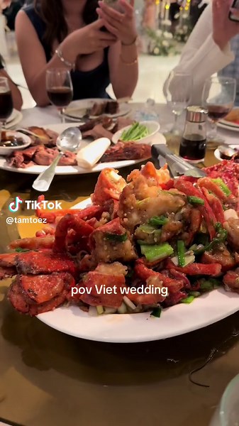 Delicious Vietnamese Food at a Loud Wedding