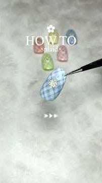 ラインテープを使った簡単チェック柄👗🩵 #shorts #nailtutorial #nailart #ジェルネイル #セルフネイル #チェック柄ネイル