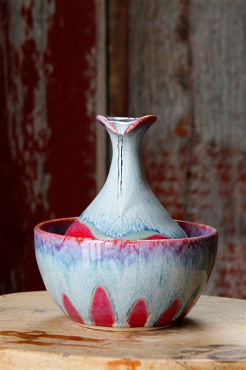 Ceramic Tabletop Fountain | Handmade Pottery Water Fountain | Zen Home Decor - Etsy