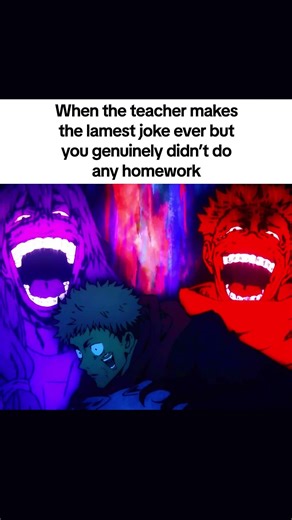 When the teacher makes the lamest joke ever but you genuinely didn't do any homework 💀