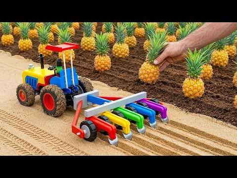 Top Most Creative DIY Rainbow Plough Machine for Mini Pineapple Farm | HP Mini DIY Tractor