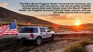 YIYITOOLS Universal Car Hitch Mount Flagpole Holder Rustproof for 2-inch Receiver,Fit for Jeep SUV RV Pickup Truck Camper Trailer