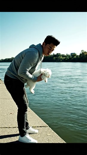 A Sweet Girl Rescues a White Dog