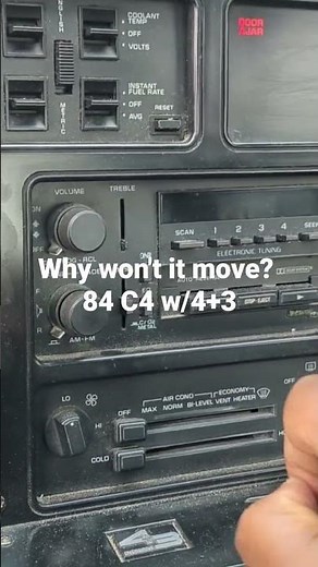 My new project goes into gear but won't move. It is an 84 C4 Corvette with a manual 4+3.