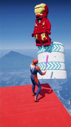 Spider-Man Takes on venom and ironman in GTA V! 😱 #gtav