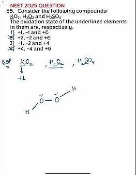 Consider the following compounds;KO2, H2O2 and H2SO4 oxidation state of the underlined elements.