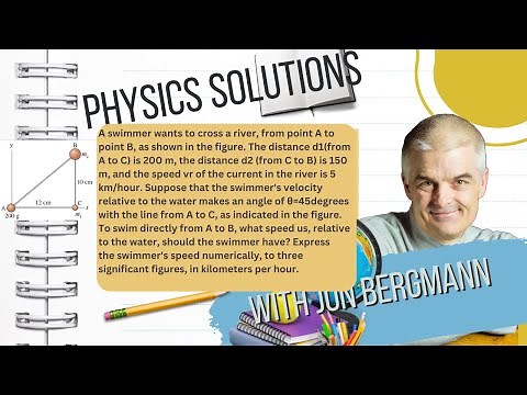 Mastering Physics Solved! A swimmer wants to cross a river, from point A to point B, as shown in the