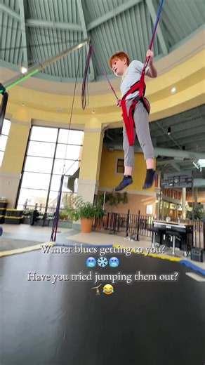 10/10 would recommend jumping the blues away! #winterblues #trampoline #kalamazoomichigan #jump