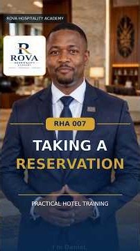 Taking a Hotel Reservation Properly | Hospitality Training | RHA 007