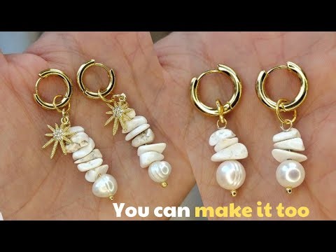 How to Make Pearl & Howlite Earrings | DIY Gemstone Jewelry/How to make jewelry