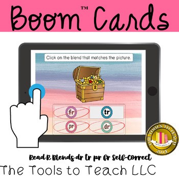 Boom™ Cards Reading R Blends dr tr pr fr Self-Correct Grades 1st-3rd