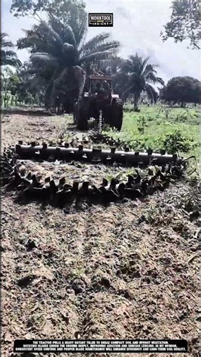 Land Clearing using Tractor Pulled Rotary Tiller | best for Field Preparation #tool