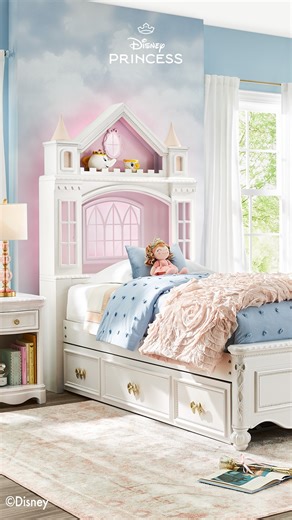 42K views · 201 reactions | A palace of their own.  ⁣ ⁣ Introducing the Disney Princess Castle Bed, with its iconic castle-shaped headboard and multicolor LED lights, this bed will add a touch of shimmer and shine to your child’s space. ⁣ ⁣ #roomstogo #roomstogokids #disneyprincess #disney #castlebed | Rooms To Go Kids | Facebook