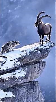Wildlife Documentary: A Chase Between Snow Leopards and Mountain Goats in the Snowy Mountains