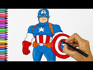 How to draw Captain America in MARVEL - Easy step by step for beginners