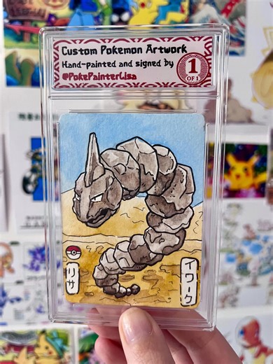 Onix ORIGINAL Watercolour Painted Pokemon Card - Etsy