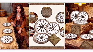 60Pcs Western Cowboy Party Decorations Wagon Wheel Plates and Napkins Brown Cowboy Paper Plates Vintage Western Tableware Decor Wild West Birthday Party Supplies