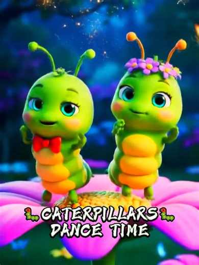 Cute Caterpillars Dancing on a Beautiful Flower