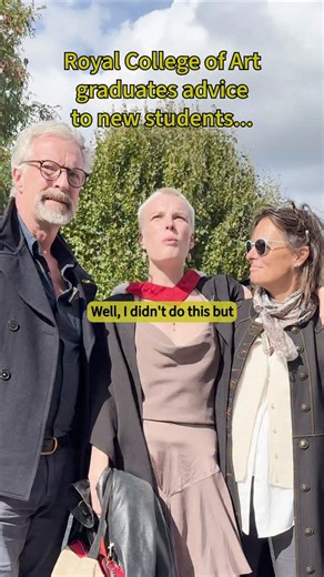 🎤 We asked these 2025 Royal College of Art graduates what their advice would be to our new students… Here’s what they had to say about making the most of your time at university, our incredible technicians and campuses - and how our Master’s programmes can boost your career in art and design 🚀 | Royal College of Art