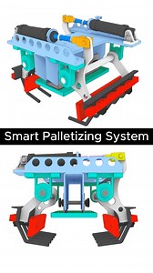 The Smart Palletizing System in Action 🤖📦 #manufacturing #3ddesign #productdesign #automation #mechanism #machine #engineering #mechanical #mechanic #automobile | Breno Cruz