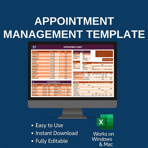 Appointment Scheduler Excel Template | Client Database | Payment & Attendance Tracker | Reporting Dashboard | Small Business Planner - Etsy