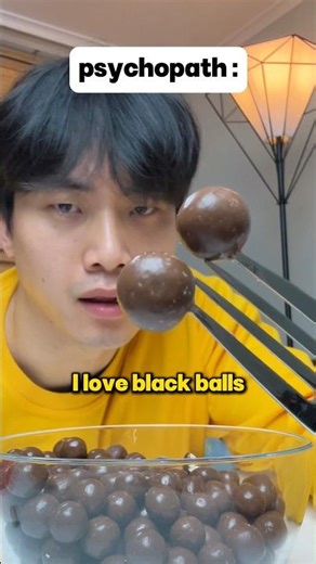 Normal vs. Psychopath eating black balls ⚫️🤤 #food #funny #foodreview