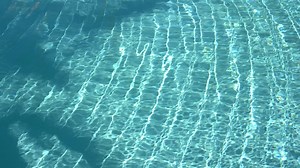 Water surface texture, Slow motion clean swimming pool ripples and wave, Refraction of sunlight top view texture sea side white sand, sun shine water background. Water Caustic Background. | Premium Stock Video Footage