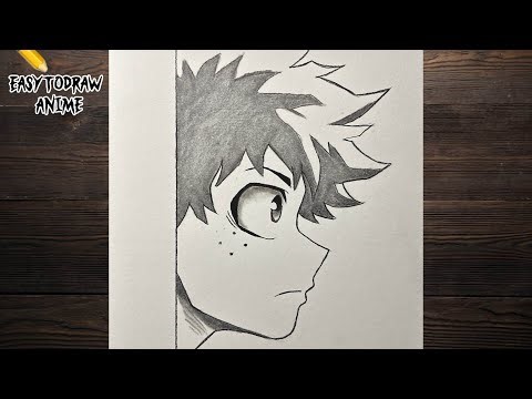 How to draw Izuku Midoriya step by step | Easy deku drawing for beginners - My hero academia