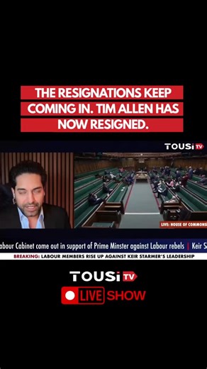 Tousi TV on Instagram: "The resignations keep coming in Downing Street. After Morgan McSweeney stepped down, Tim Allen has now resigned after just 5 months in the role. The opposition isn’t holding back. Kemi Badenoch says Starmer has “lost total control,” as Tory HQ calls it what it is: rats abandoning a sinking ship."