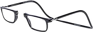 Clic Magnetic Reading Glasses for Men or Women, Computer Readers, Executive (M-XL, Black, 1.25 Magnification)