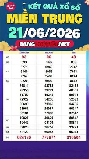 Central Lottery Results for 6/20/2026 - Central Lottery - CL - Central Lottery Results - Sunday C...