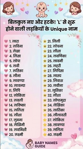 L Letter Baby Girl Names 2026 | 'L' लेटर वाले लड़कियों के 50 मॉडर्न और नए नाम #shorts