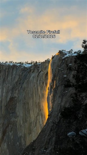Yosemite Firefall 02/21/2026 #Yosemite #YosemiteFirefall #CaliforniaAdventures