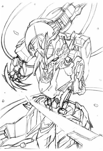 Sketching Gundam Barbatos Lupus Rex #fanart #gundamironbloodedorphans #barbatoslupusrex #gundamibo #alayavijnana