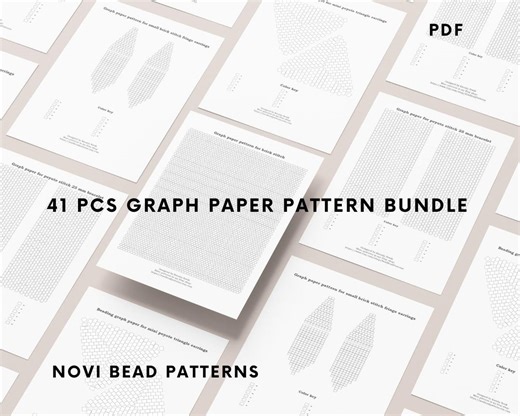 Beading Graph Paper Bundle 41 Templates Peyote Loom Brick Stitch Seed Bead Design Sheets - Etsy