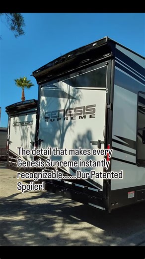 1K views | That's right, our Genesis Supreme Patented Spoiler is engineered for smoother airflow and stable ride, it's performance you can see. #genesissupremerv #toyhaulers #PatentedSpoiler #AdventureInStyle | Genesis Supreme RV | Facebook