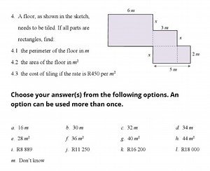 A floor, as shown in the sketch, needs to be tiled. If all part... | Filo