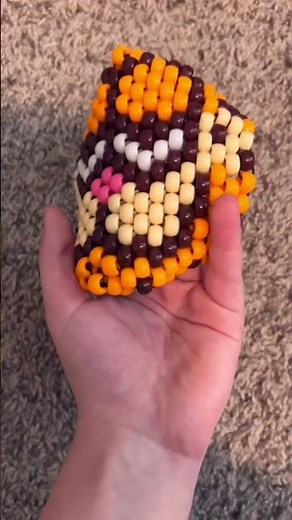 Kandi Garfield Mask! 🧡🖤 #kandikid #creative #kandi #craft