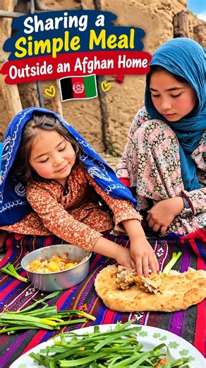 Sharing a Simple Meal Outside an Afghan Home 🇦🇫