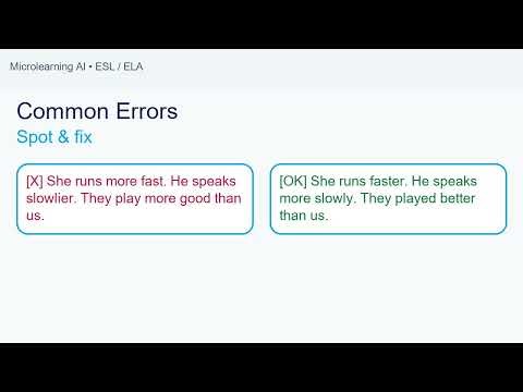When and how to use comparative adverbs faster more slowly