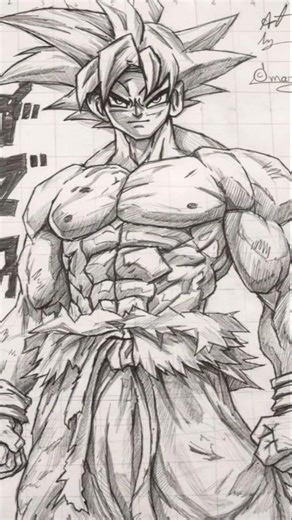 How To Draw Goku Ultra Instinct Full Body🔥 Drawing #art #shorts #animeart #goku #dragonball