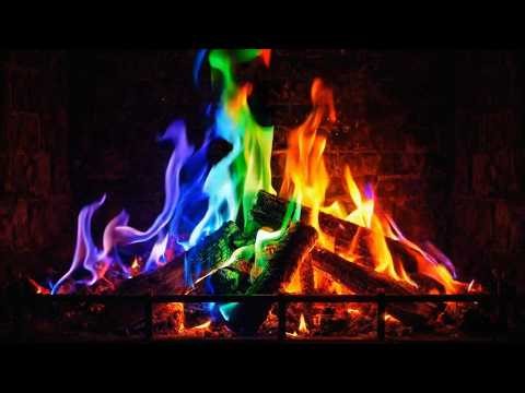 12 Hours Rainbow Fireplace 🔥 Multicolored Flames | Long Relaxing Fire Ambiance for Sleep, Study & TV