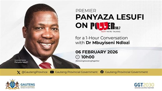 Join us live as Gauteng Premier Panyaza Lesufi engages in a 1-hour in-depth conversation on Power 98.7 FM with Dr Mbuyiseni Ndlozi. | Gauteng Provincial Government (GPG)