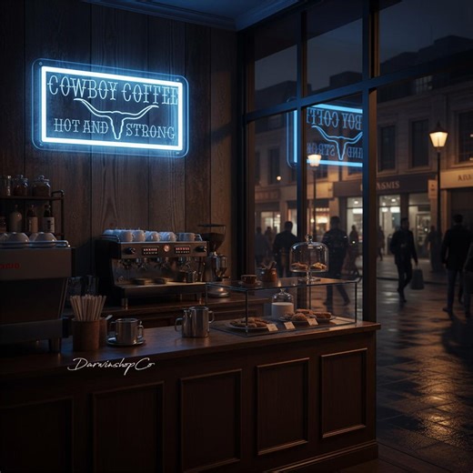 Cowboy Coffee LED Neon Sign – Hot & Strong, Coffee Bar Wall Decor - Etsy