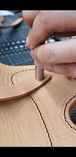 How to use brass rivets #leather​ #bag​ #leatherbackpack​ #shorts​#copper​ #rivet | Golden Grain Leather