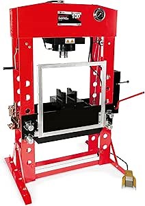 AFF 100 Ton Hydraulic Shop Press - Dual Air Motor, 7-Position Bed Height, Polycarbonate Shield - Super Duty (Multiple Capacities Available)