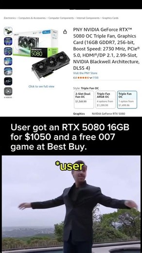 RTX 5080 for $1050 + FREE 007 Game