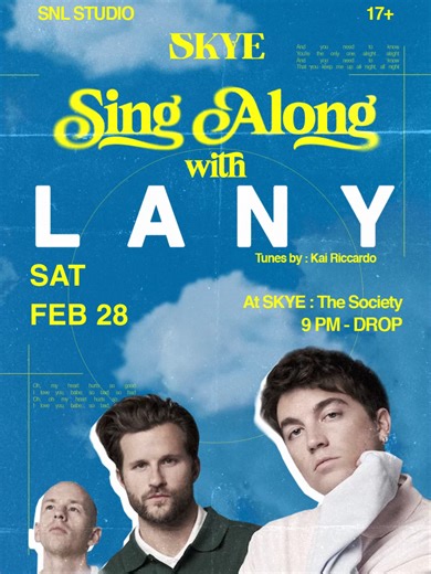 Join Us for a LANY Sing-Along at SKYE!